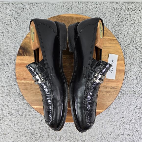 Mezlan Mens 9.5M Alligator Black Slip On Business Casual Lifestyle Daily Loafer main image 5